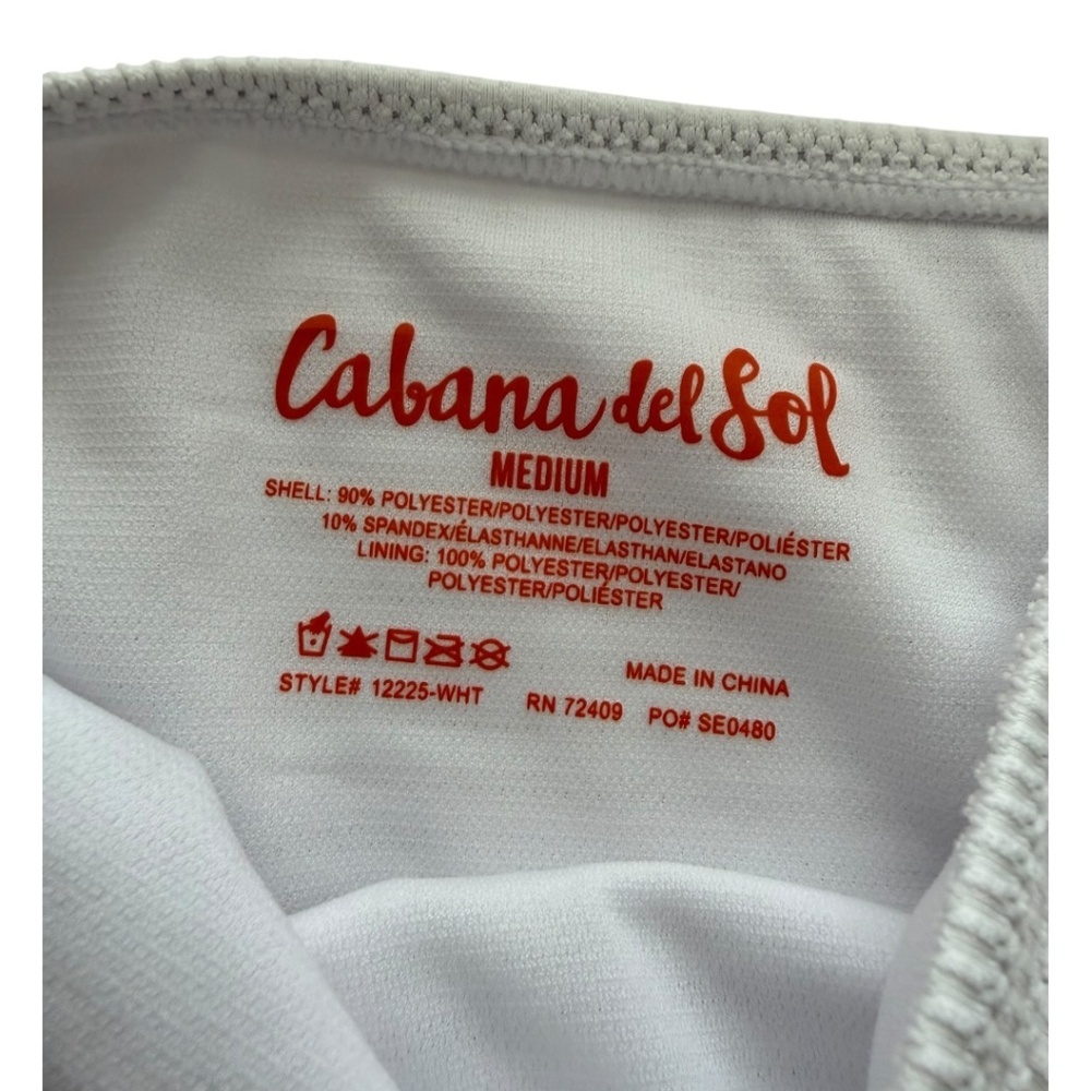 Cabana del Sol White Textured Ring Detail Bikini Set - Picture 9 of 11